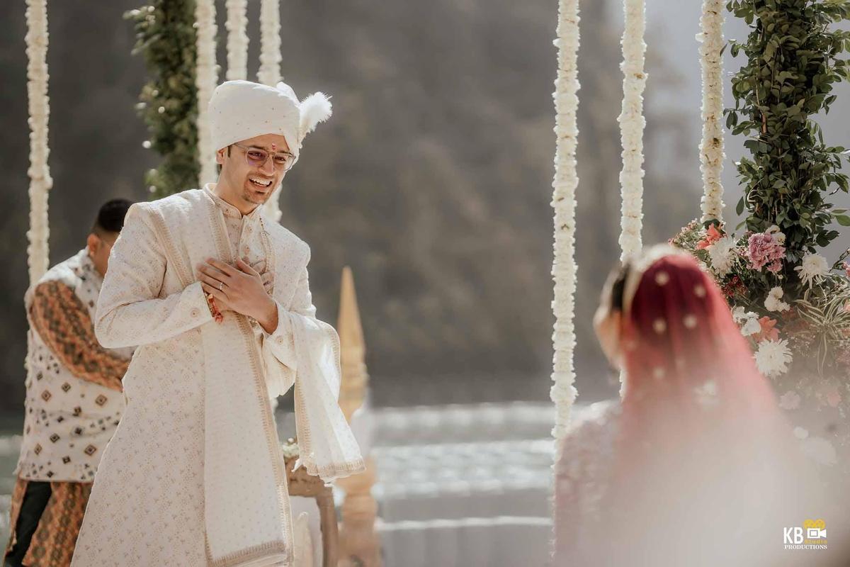 Cinematic pre-wedding couple shoot at Rajwada Palace, Indore by KB Studio Productions