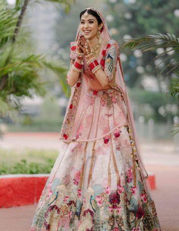 Bride and groom posing during a sunset wedding in Indore by KB Studio