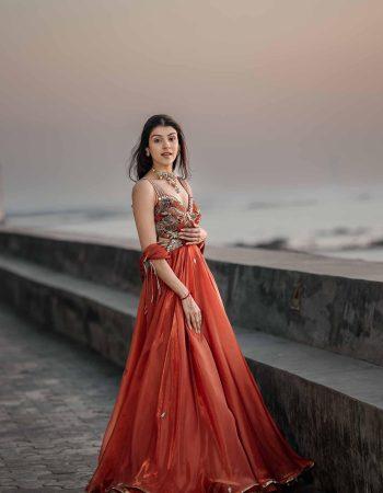 bride Portrait shoot at mumbai beach pre wedding