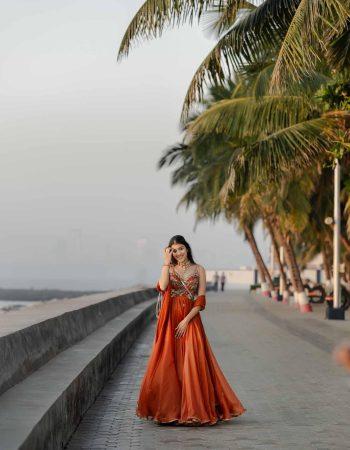 Beautiful bride portrait during a destination pre-wedding shoot, showcased on our wedding photography in Delhi portfolio.