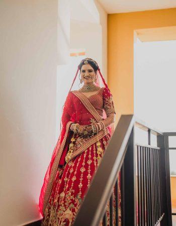 Elegant bride portrait captured by KB Studio Productions, leading wedding photographer in Gurugram