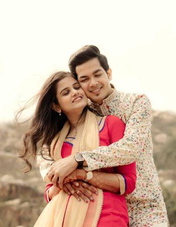 Candid couple pose during pre wedding shoot in Delhi's Lodhi Garden by luxury photographer KB Studio Productions